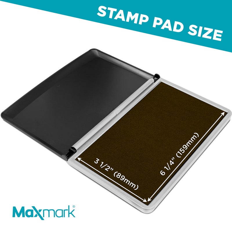 MaxMark Large Premium Brown Ink Stamp Pad - 3.5" x 6.25" - Quality Felt Pad - Image 3